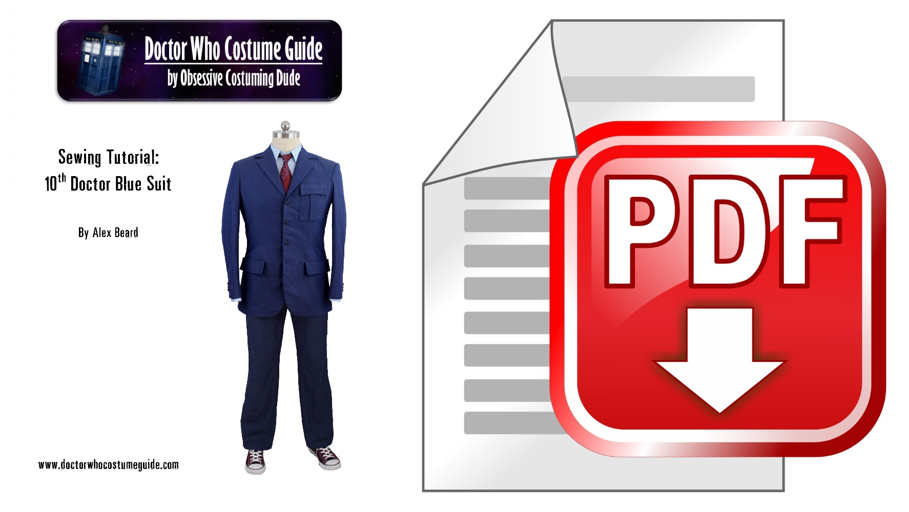 10th Doctor blue suit sewing tutorial - Doctor Who Costume Guide