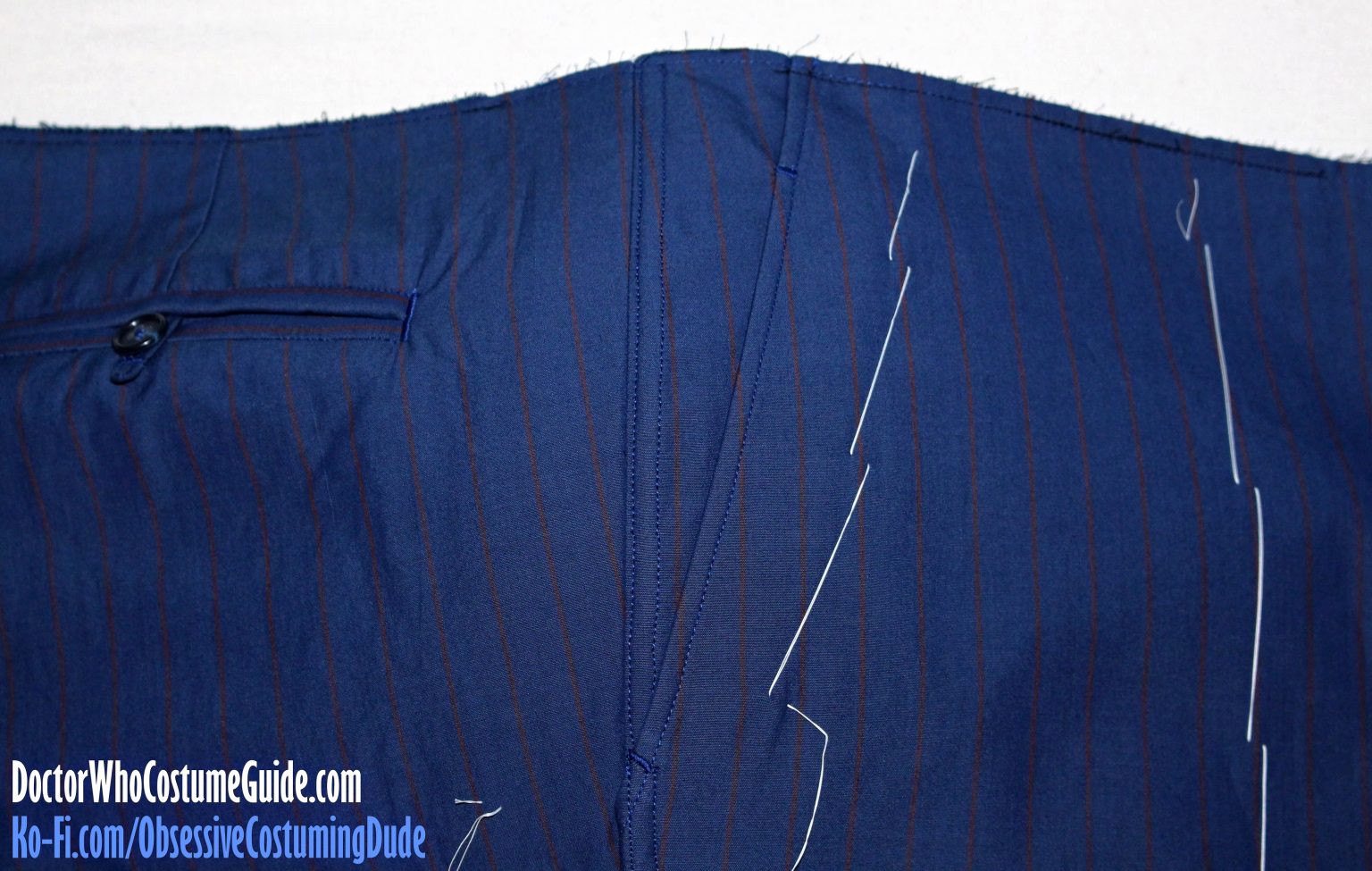 Tenth Doctor Blue Suit Tutorial - Trousers Side Pockets - Doctor Who ...