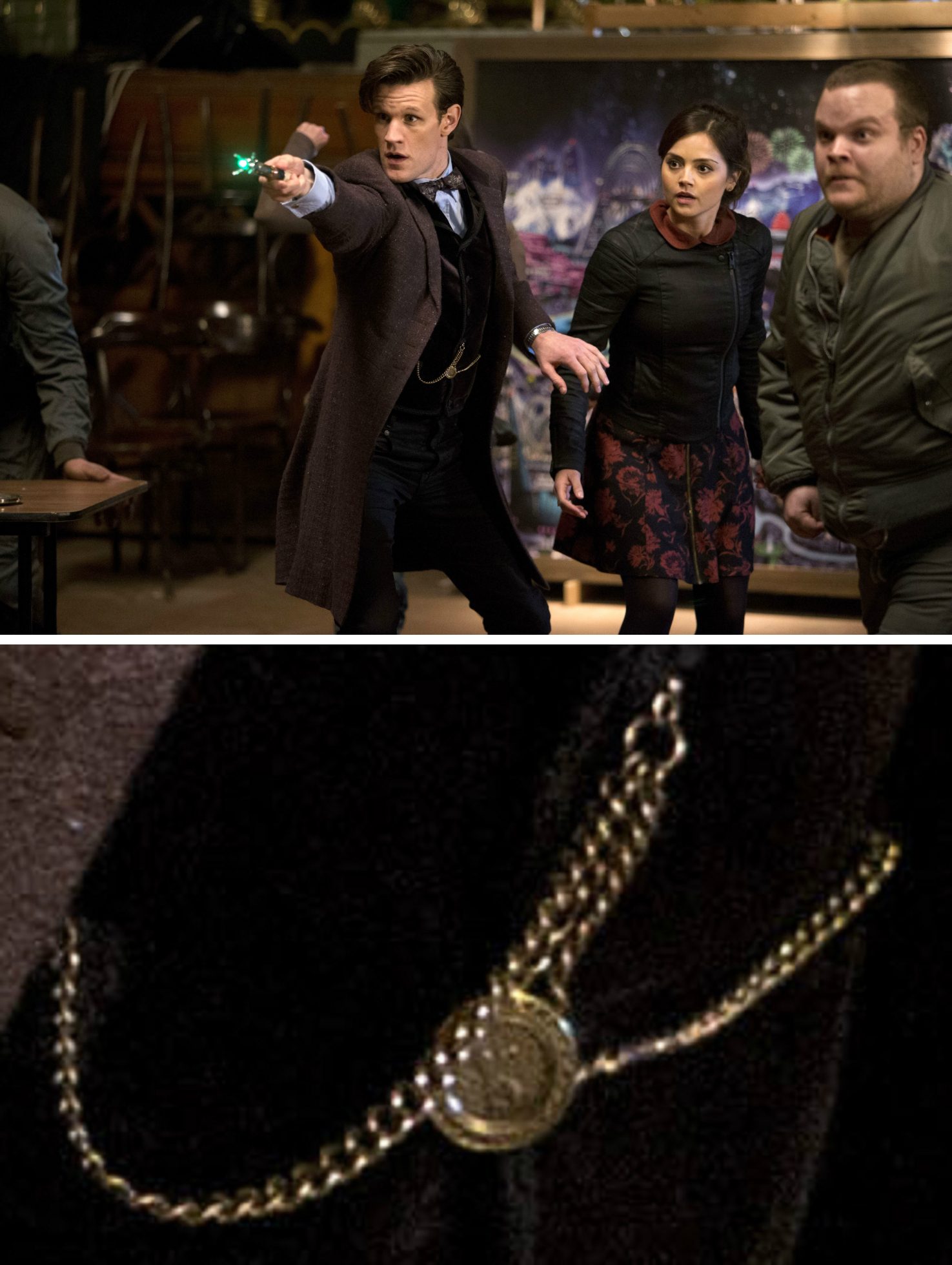 11th Doctor velvet waistcoat fob chain