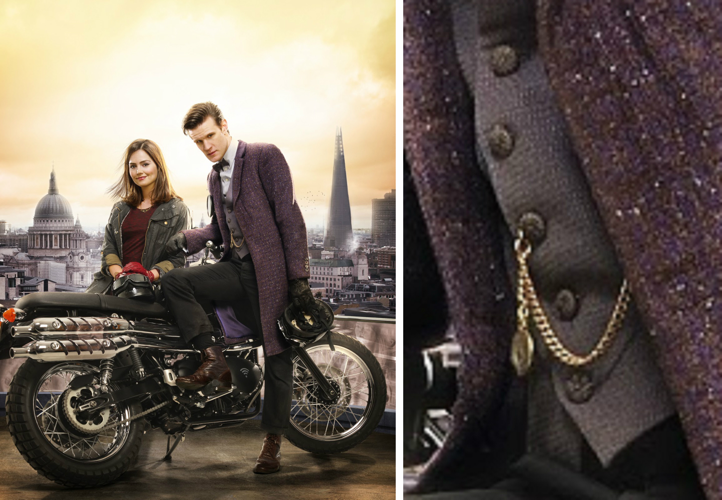 11th Doctor "scales" waistcoat fob chain
