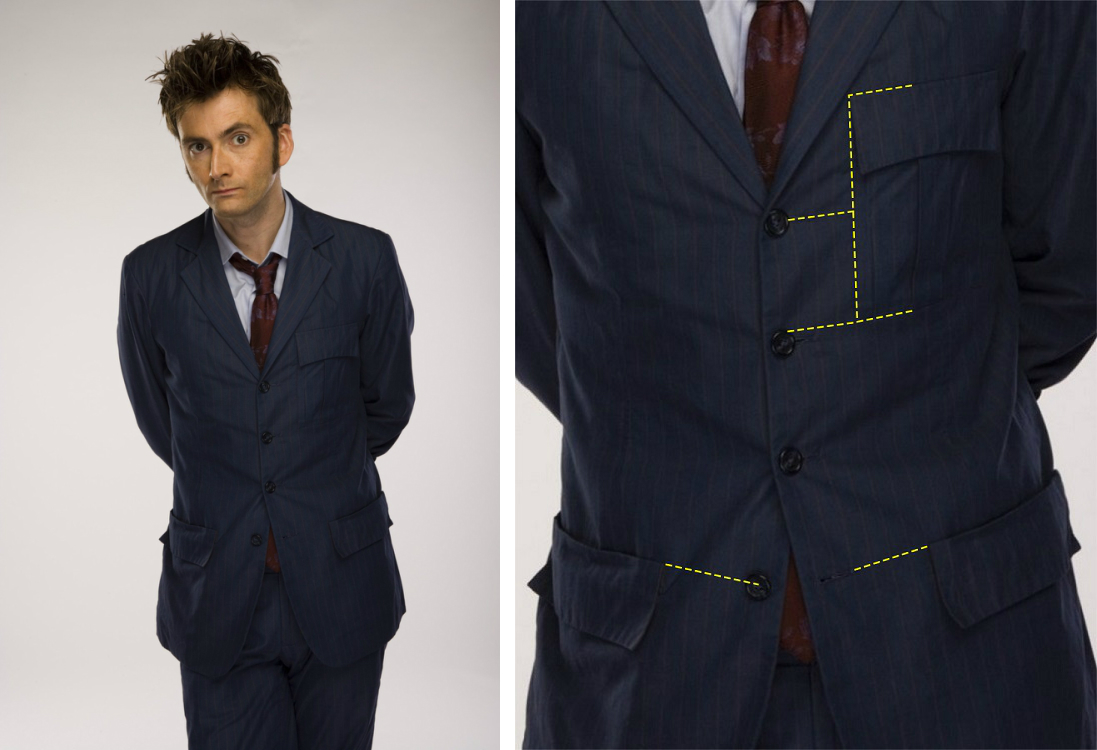 10th Doctor blue suit buttons